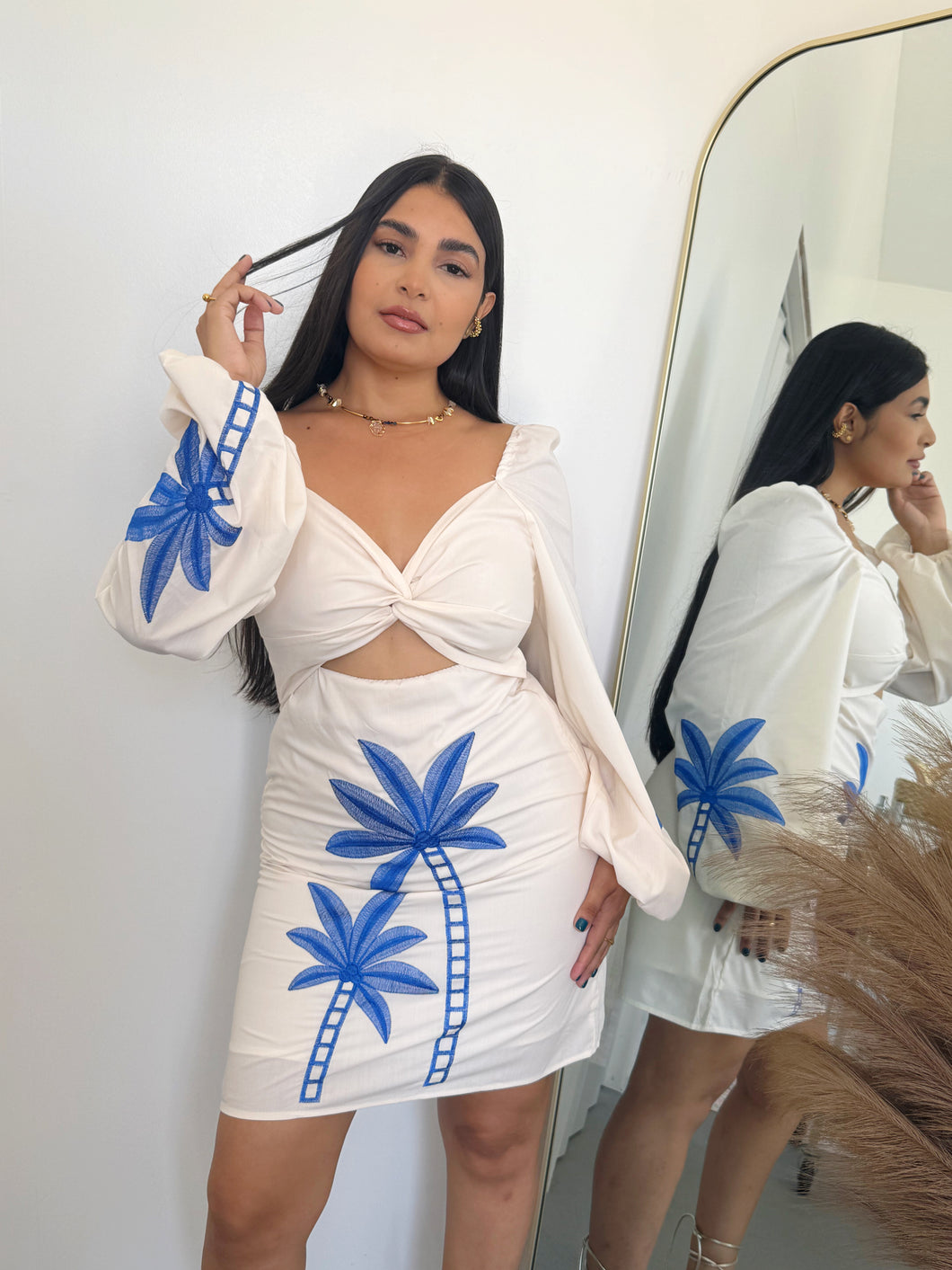 Palm Blue short dress