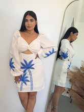 Load image into Gallery viewer, Palm Blue short dress
